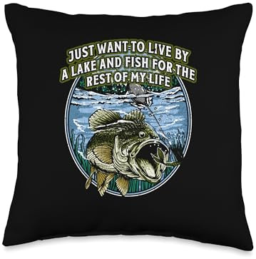 Just Want to Live by a Lake Lifestyle Lakes Habits Lagoon Throw Pillow