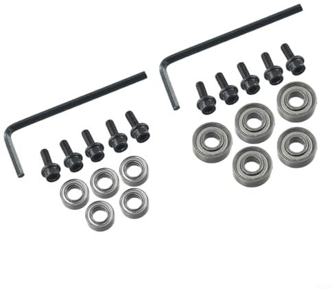Kit di ricambio per cuscinetti per fresa, 10 pezzi, guida per cuscinetti a sfera per fresa, diametro interno 3/16 e diametro esterno: 3/8 1/2 set di cuscinetti per punte per router