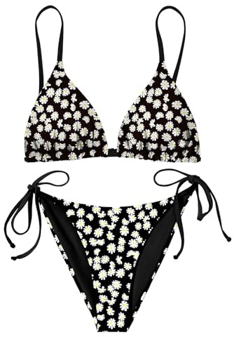 Nadeer Costume da Bagno Due Pezz Donna Sexy Halter Bikini Set Costumi da Mare Imbottito Reggiseno Bikini Top Triangolo Vita Bassa Spiaggia Beachwear Swimwear