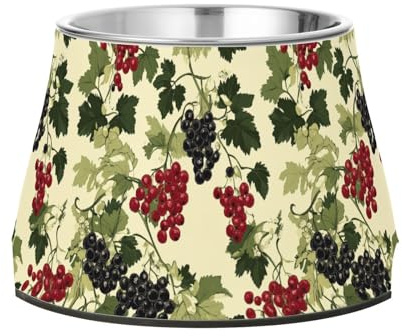 Ribes Rosso Nero Bianco Frutta Beige Cani Cibo Acqua Ciotola Antiscivolo In Acciaio Inox Metallo Animali Ciotole per Cani Gatti Conigli Uccelli Baffi Sollievo