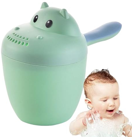 Bicchiere Lavaggio Capelli Bambini, Tazzas per Risciacquo con Shampoo Ippopotamo, Sciacquatrice Shampoo Bagnetto Bordo Morbido Sciacquatrice, Risciacquo Annaffiatoio Capelli
