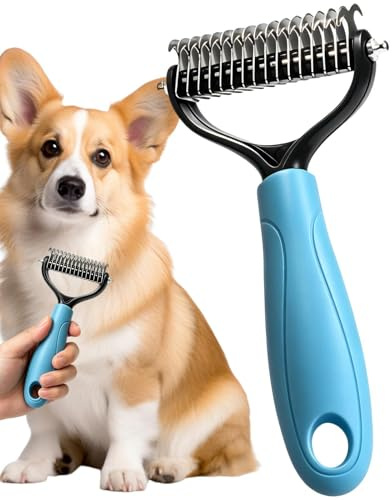 Rastrillo Subpelo Para Perros Peine Aseo Desenredante Doble Cara | Rastrillo De Aseo Apto En Interiores Y En Exteriores Hogar Salón Mascotas Y Durante La Hora Del Baño