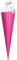 ROTH Bastel-Schultüte groß Knallpink - Herzen mit Glanz-Effekt 70 cm - rund Rot(h)-Spitze und Filzverschluss