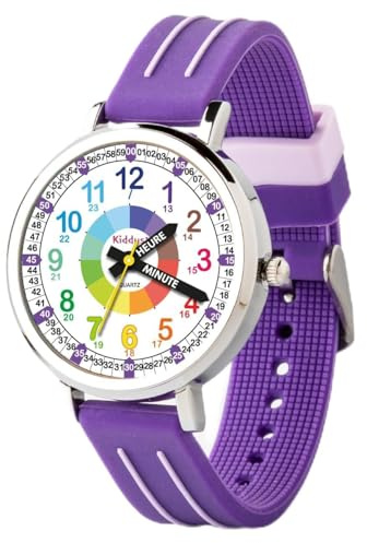 Kiddus Orologio Educativo per Bambino e Bambina dai 5 ai 10 Anni, Orologio Analogico Didattico per Imparare l'Ora, Movimento Giapponese