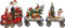 TenWaterloo Weihnachtszug 3er Set aus Metall und Harz mit glitzernden Akzenten, nostalgischer Weihnachtszug, 36,8 x 16,5 cm