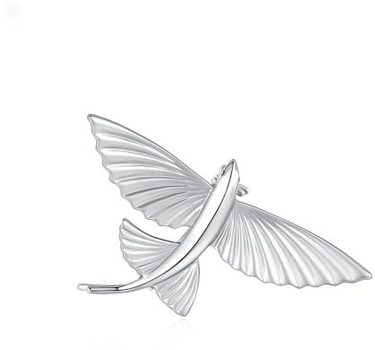 IMINI Brosche mit fliegendem Fisch für Damen und Mädchen Minimalistisch Niedlicher Vogel Anstecknadel Brosche Kleid Accessoires Schmuck Geschenke