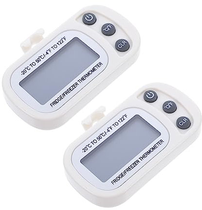 PHENOFICE Termómetro Digital Para Refrigerador 2 Unidades Pantalla Lcd Batería Portátil Hogar Cocina Congelador
