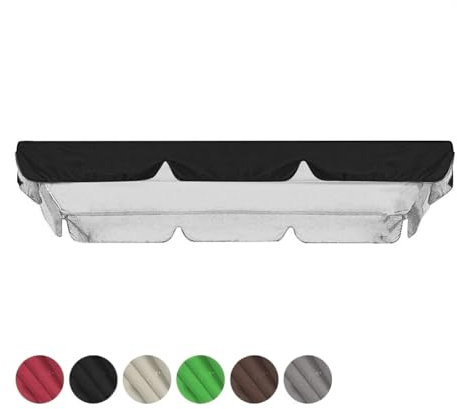 TYBEITAO Tela Oxford Recubierta De Plata 600D Toldo Columpio Jardin Resistente ai Viento Y ai Desgarro Toldo Balancin De Jardin,Black-190 * 132 * 15cm