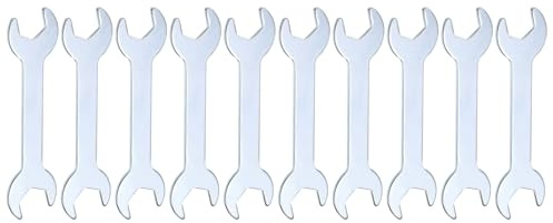 sourcing map 10pcs Double Open End Thin Wrench 14mm x 15mm Metric Super Thin Small Flat Head Wrench Galvanizing Open Ended Spanner for Automotive Repair Furniture Assembly