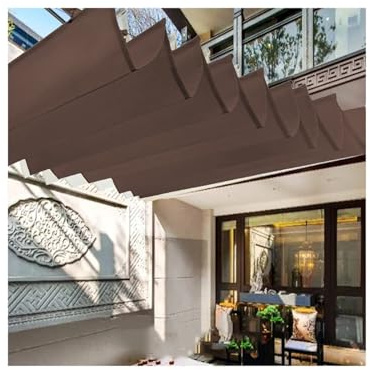 Pare-soleil rétractable en forme de U pour pergola extérieure, 1,7 x 8 m, auvent de rechange pour jardin, terrasse, terrasse et piscine