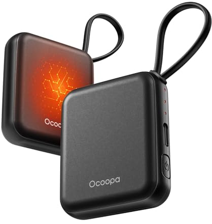 OCOOPA Calentador de Manos Recargable 2 Unidades, Eléctrico USB Calienta Manos Reutilizables 4000mAh, 3 Niveles hasta 52°C, Regalos Originales para Hombre, Ideal para Navidad, Viajar y Aire Libre