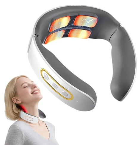 Weciau Nackmassageapparat, bärbar nackmassageapparat med 6 lägen och 9 intensitetsnivåer, 42 °C konstant temperatur nackmassager, nackmassage för hem och kontor