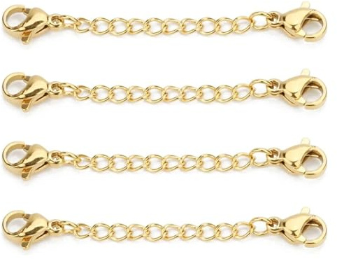 Kedjeförlängare Choker, 50 st Halsband i rostfritt stål Förlängningskedjor Hummerlås Flerfärgat DIY-armband