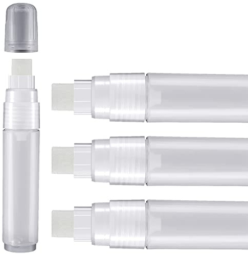 Waoclowr 4-pack lackpennor 15 mm akryl permanent markörpenna, klar vit markörpenna, fin spets, , påfyllningsbar