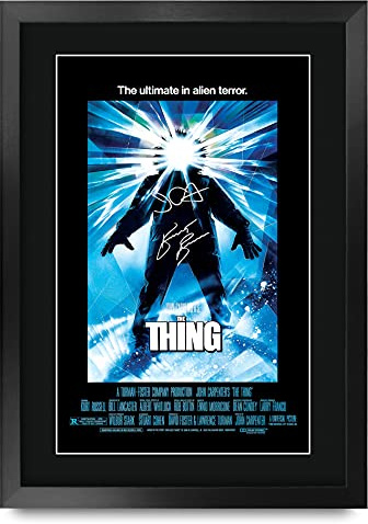 HWC Trading A3 FR The Thing Movie Poster John Carpenter Kurt Russell Signed Gift FRAMED A3 Printed Autograph Film Gifts Print Photo Picture Display…
