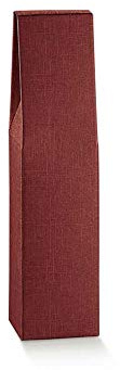 10 scatole per 1 bottiglia vino verticali modello bordolese, borgognotta robuste strenne natalizie cartone accoppiato e maniglia esterna cm.18x9x38,5h - 1 bordeaux