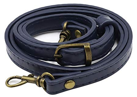 Uposao PU-läder väskrem axelrem för väskor, 1,2 cm bred 105–120 cm justerbar ersättning axelrem axelrem axelrem gör-det-själv tillbehör med karbinhakar för kvinnor väska plånbok, mörkblå