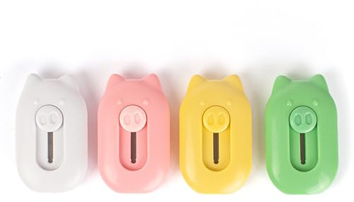 EBHO 4 Pezzi Mini Cutter Taglierino Piccolo Mini Coltello Retrattile con Foro Taglierino Tascabile per Cancelleria, Buste, Carta da Ufficio Scatola