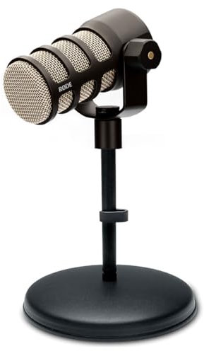 Rode Podmic Black Professional Podcast Microphone + Keepdrum MS032 Desktop Table Tripod