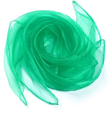 Whakano 10 paños cuadrados de gasa para malabares, toallas de danza, toallas de gimnasia, malabares, sensoriales, de baile, 60 cm, verde hierba