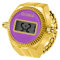OIDEA Ringuhr Fingeruhr Herren Damen: Digital Gold elastisch Fingerband mit Lila digital Legierung Ring Uhr Uhrenring Geschenk für Freund Familie