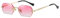 WDZAYXC Retro randlose Sonnenbrille für Damen Herren Hexagonal Sonnenbrille-Gold/Pink