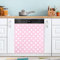 Ttgoth Copertura magnetica decorativa per lavastoviglie a pois rosa, per lavapiatti e pannello di copertura per porta d'ingresso, adesivo per elettrodomestici da cucina, 58 x 66 cm