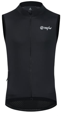 YKYWBIKE Cycling Vest for Men,Micro Softshell Windproof Bike Vest,Breathable Sleeveless Cycling Windbreaker,Lightweight Sleeveless Cycling Jacket