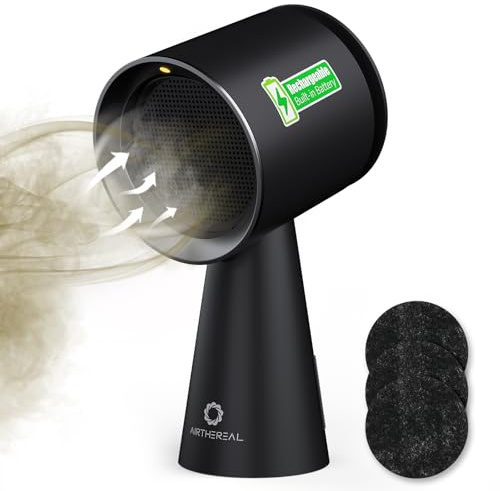 Airthereal Cappa aspirante portatile ricaricabile, cappa da tavolo con batteria, 3 velocità della ventola e grande contenitore per l'olio, estrattore da cucina mobile migliorato per camper – RH180B