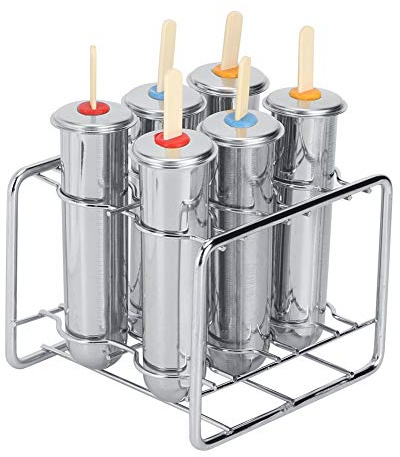 glassformar, 6-packs formar for glassmaskin i metall Cake Pop-formar med träpinnar DIY Popsicle Maker-formar Tätande Ice Pop-form for Pop