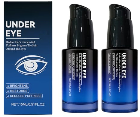 QPJUVC mäns anti-aging ögonserum – minskar mörka cirklar, rynkor och svullnader, koreansk koffein ögonessens, närande och lugnande ögonvård, 15 ml (2)