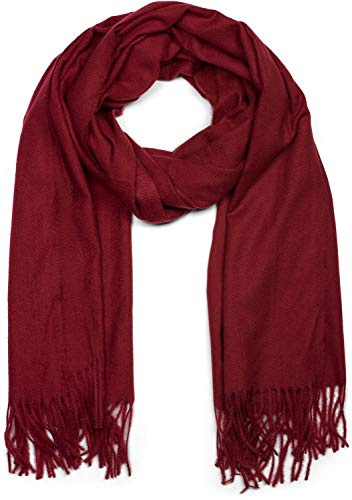 styleBREAKER Écharpe unisexe en viscose à franges | Écharpe 70x182 cm, style polyvalent, matière chaude pour lhiver, peut aussi se porter en châle.