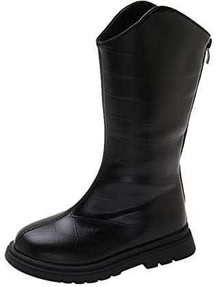 FGUUTYM Stivali invernali da equitazione, in velluto, per esterni, antiscivolo, per bambini, invernali, caldi, imbottiti, termici, Nero , 37 EU