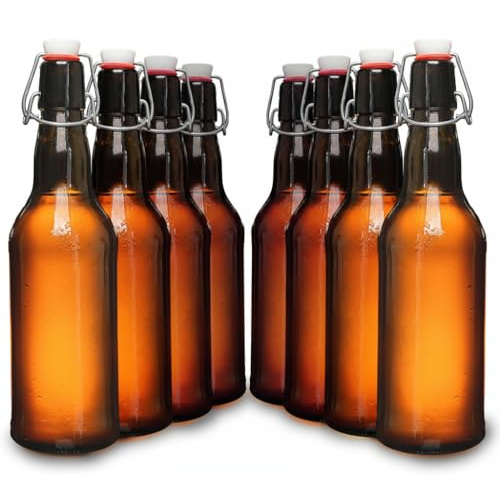 Heldengenuss Bierflasche - 8x Bügelflasche 500ml Bierflaschen mit Bügelbeschluss - Abfüllen von Bier