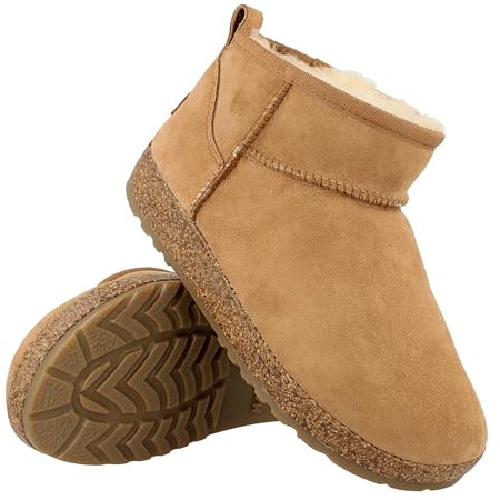 HAFLINGER Lammfell Leder Boots Elsa Outdoor Stiefel unisex Braun (Chestnut 1582), Gr 40