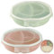 GOMETY Set di 2 piatti per forno a microonde, ciotola bento, design ermetico, con chiusura a fibbia, contenitore separato, con 3 scomparti senza BPA, stoviglie per microonde con coperchio per