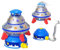 OneNine Children's Water Sprinkler UFO Rocket Water Sprinkler Toy with 3 m Tap Interface Hose Clamps, Water Powered Start and Spin Toy, Lawn Sprinkler Outdoor Games for Children