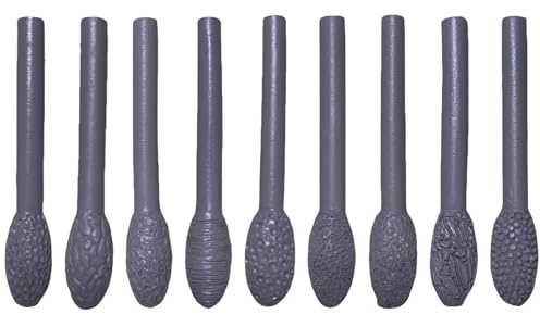9 Pieces Ceramic Texture Tool Set Ceramic Clay Modeling Stick Texture Tools Oval Roller Clay Sculpting Clay