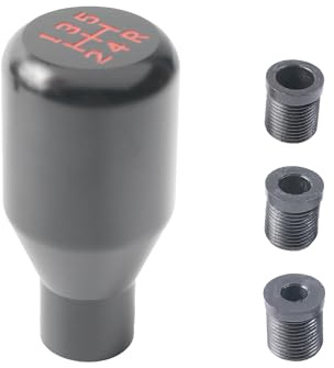 Xibao Accessoire Voiture Tuning,Pommeaux de Leviers de Vitesse,Métal Chromé de 5 Vitesses Pommeau de Vitesse,Convient à la Plupart des Véhicules équipés d'une Boîte Manuelle à 5 Rapports (Noir)