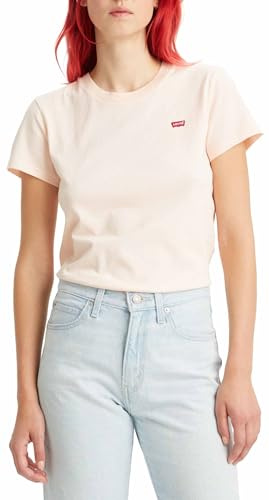 Levi's Women's The Perfect Tee- Core Chesthit Logo T-Shirt, Pearl Blush, XS