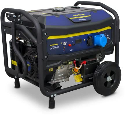 Goodyear – Generador Eléctrico Gasolina 8.000 W. 230V Tensión Nominal 2 Enchufes. Motor 4 tiempos OHV. Arranque Eléctrico-Manual. Regulador Automático Tensión AVR. Depósito Gasolina 30L