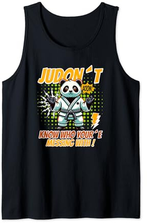 Panda in Judo Suit - Humorous Cartoon Design Tank Top