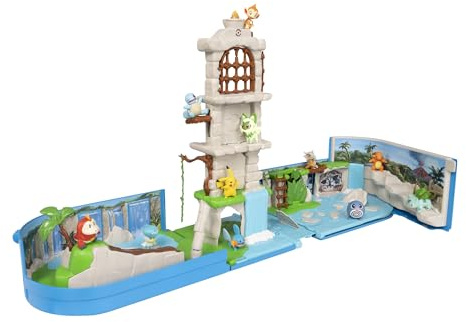 Pokémon Carry Case Battle Ruins Playset - Portable Transforming Backpack Playset with Action Features and 2-inch Pikachu Battle Figure
