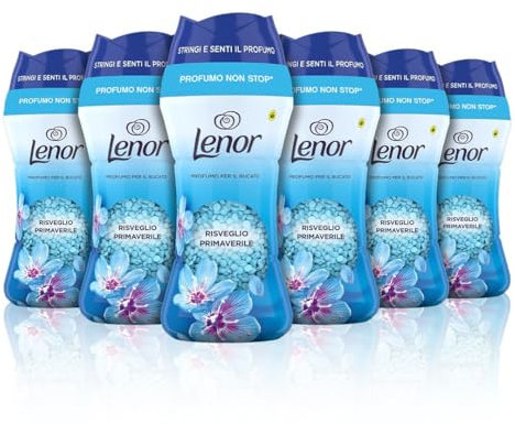 Lenor UNstoppables Perlas de Perfume para la Ropa, 96 Lavados (6 x 195g), Suavizante con Fragancia Frescor de Abril, Potenciador de Frescor