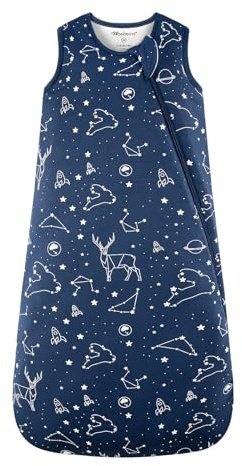 Mosebears Saco de Dormir para Bebé de Invierno Fibra de Bambú 2.5 TOG,Super Suave y cálido.(Navy Blue,6-18 Meses)