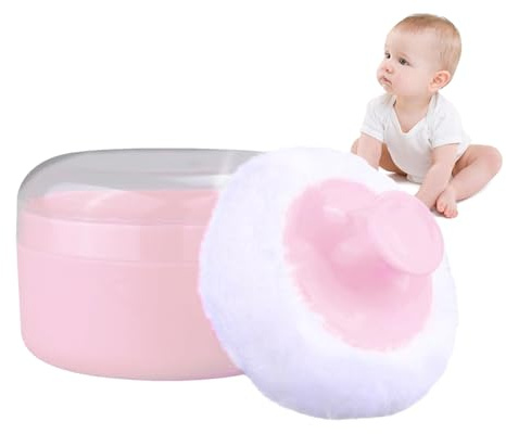 Generisch Pot de poudre pour bébé avec pouf, poudre pour bébé | Récipient pour soignants nouveaux parents soins mères bain