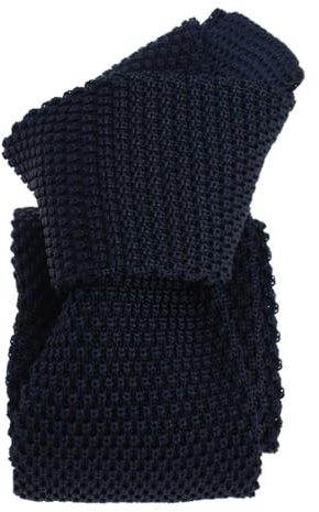 Tony & Paul. Cravate tricot. TONY, Soie. Bleu Marine - Uni - FABRIQUE EN ITALIE.