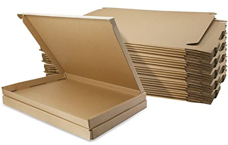 10 pièces Boîtes d'expédition en carton ondulé, grandes boîtes aux lettres 280x185x20mm, boîtes postales d'emballage de petits colis pour les affaires, l'expédition, le stockage ou les cadeaux
