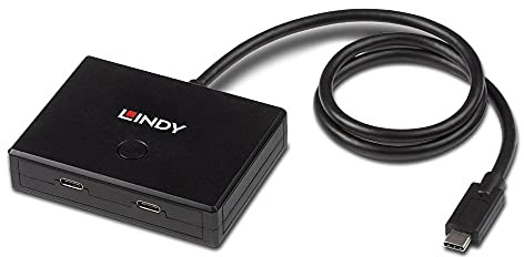 LINDY Zwei-Wege-Switch USB 3.2 Gen 1 Typ C, 2 Ports, 43329