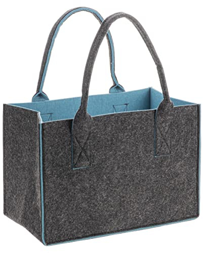 GLOREX 6 1212 273 – filtväska i modernt utseende, ca 26 x 38 x 24 cm stor i antracit/petrol, shoppingväska för förvaring och transport av livsmedel, lätt att rengöra